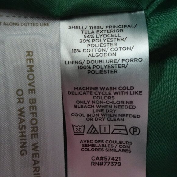 Ann Taylor Tie Waist Skirt Women's Petite Size 4P Green Pockets Zipper Fly - Picture 7 of 7